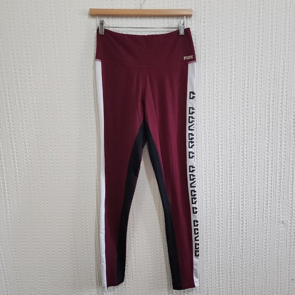 PINK Victoria's Secret Ultimate Maroon Logo Leggings Size Medium - Picture 12 of 12